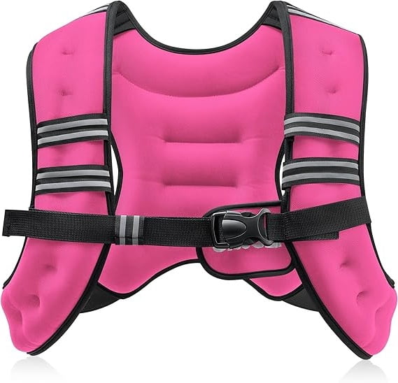 ZELUS Weighted Vest, 6lb/8lb/12lb/16lb/20lb/25lb/30lb Weight Vest with Reflective Stripe for Workout, Strength Training, Running, Fitness, Muscle Building, Weight Loss, Weightlifting