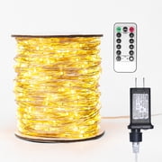 ZELUXDOT Fairy Lights Plug in,66FT 400 LEDs Waterproof Led String Lights,8 Modes Remote Twinkle Light for Bedroom Window Weddings Christmas Holiday Decoration,Silver Wire,2 Inch Led Space,Warm White