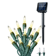 ZELUXDOT Solar Fairy Lights Outdoor, 26Ft 100 LED Warm White String Lights with Waterproof Solar Panel, Green Wire for Garden Patio Fence Tree Decor