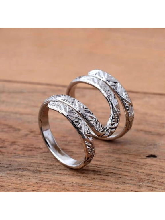 Silver Ring - Adjustable Swan Neck 925 Sterling Silver Midi Stackable Fashion Statement Jewelry Ring for Women Ring Size - 7.5