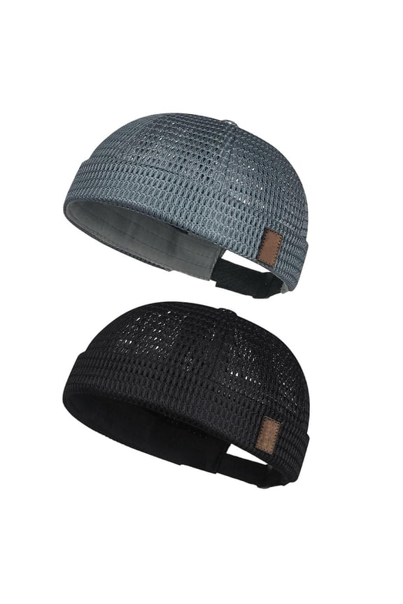2Pack Mesh Skull Cap Sweat Wicking Fast Dry Fabric Brimless Hat for Sport Activity Daily Wear Women Men Unisex