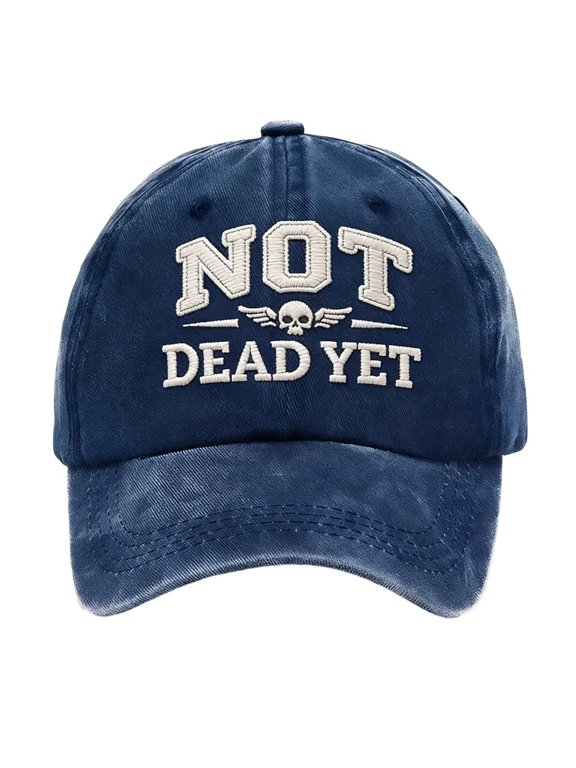 Baseball Cap with Adjustable Back Closure Embroidered Not Dead Yet Detailing Cotton Casual Headwear