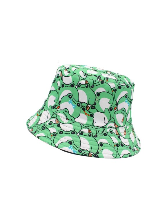 Cute Frog Funny Bucket Hats Beach Sun Hat Fisherman Cap for Women
