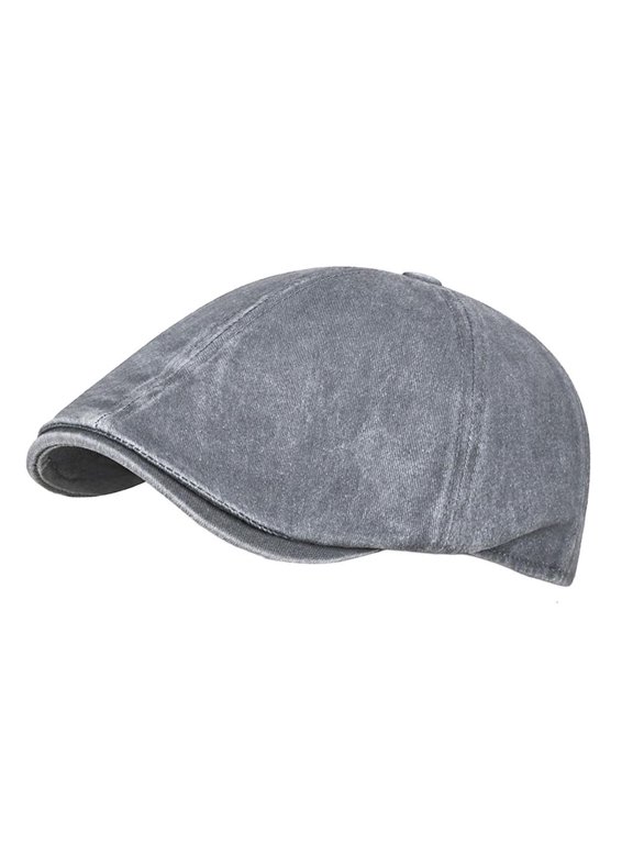 Mens Newsboy Cap Washed Beret Ivy Hat Flat Hats for Cabbie Driving