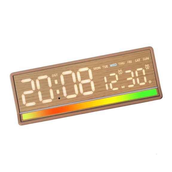 ZELVINN Sound Activated Illuminates Digital Alarm Clock with Abs Body Dynamic Rainbows Lighting Effect