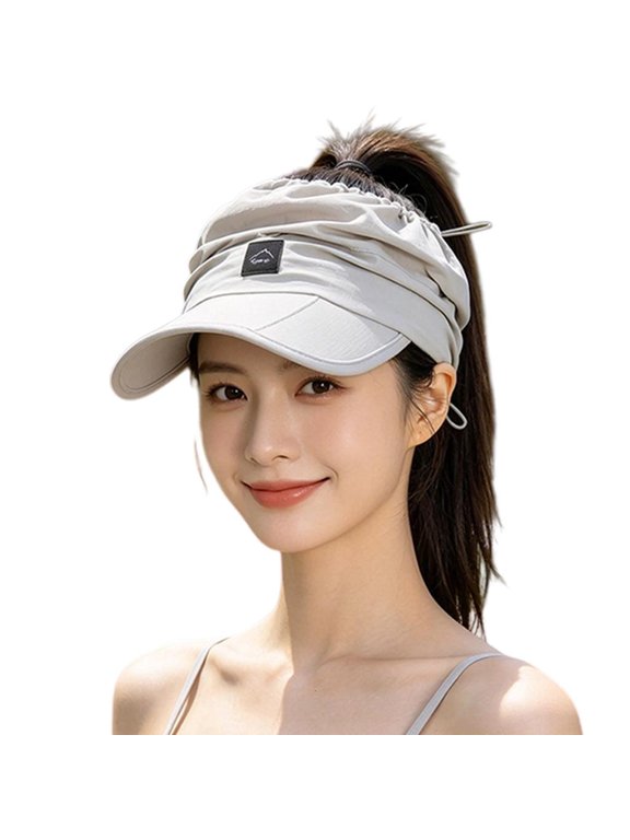 Women Ponytail Sun Cap Quick Dry Sport Open-Top Baseball Hat for Running Hiking Outdoor