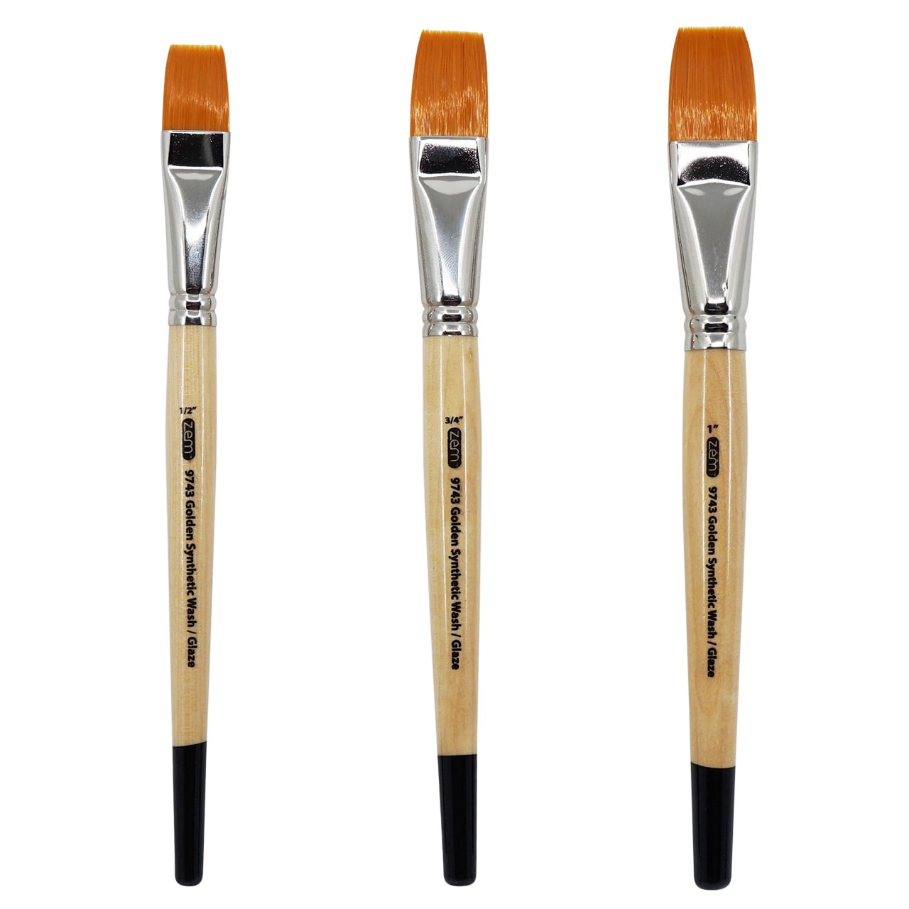 ZEM Brush Mfg AS1 Student Golden Synthetic Artist Paint Brush Wash