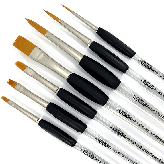 ZEM Brush Mfg AS-175 Rocket Gel Grip Artist Paint Brush Set