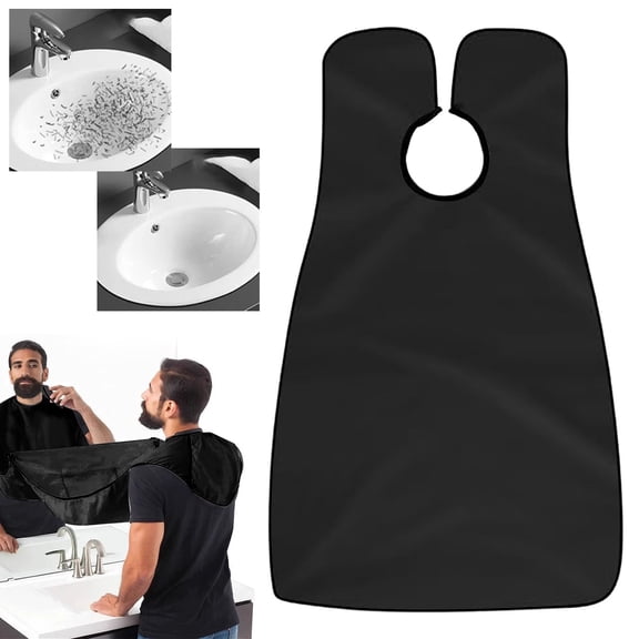 ZEMZYL Beard Apron – Beard Smock Cape Trimming Set, Hair Catcher For Men, Adjustable Neck Strap With Suction Cups, Smooth Fabric, Washable