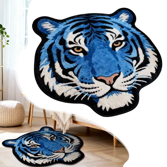 ZEMZYL Head Shaped Rug – 23.6 Inch Soft Area Rug, Non Slip Decorative Carpet For Bedroom Living Room, Cute Animal Floor Mat For Sofa Bedside Home Decor – 6 Colors