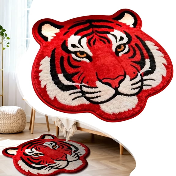 ZEMZYL Head Shaped Rug – 23.6 Inch Soft Area Rug, Non Slip Decorative Carpet For Bedroom Living Room, Cute Animal Floor Mat For Sofa Bedside Home Decor – 6 Colors