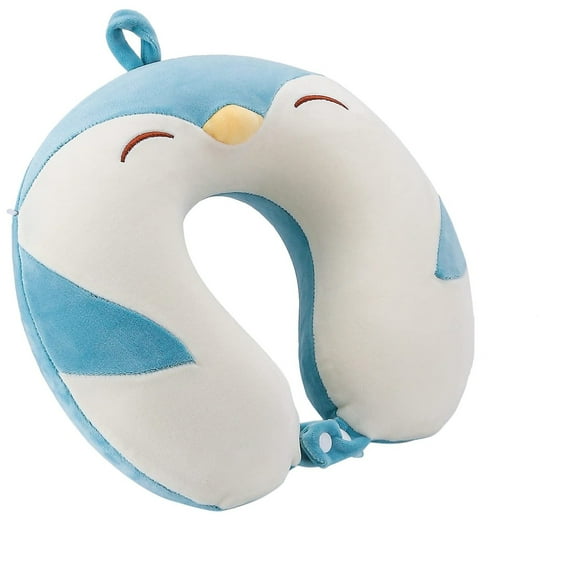 ZEMZYL Memory Foam Travel Neck Pillow For Kids Animal Plush Cover Chin Supporting For Airplane Car Seat