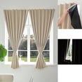thumbnail image 1 of ZEMZYL Outdoor Curtains for Patio – 14 Panels, Sticky Top Hook & Loop, Back Tab Bottom, Windproof Sun Blocking Drapes for Gazebo, Porch, Balcony – No Drill, Rod Optional, 1 of 9