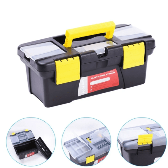 ZEMZYL Reinforced Pressure Resistant Storage Box – Plastic Hardware Toolbox for Home Art Supplies, Auto Repair Tools, and Parts Organizer