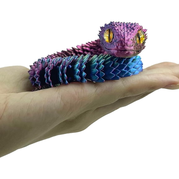 ZEN 12in 3D Printed Snake Toys, Flexible 3D Printed Animal, Fidget ADHD Snake Toys, Perfect Desk Pet for Animal Collectors