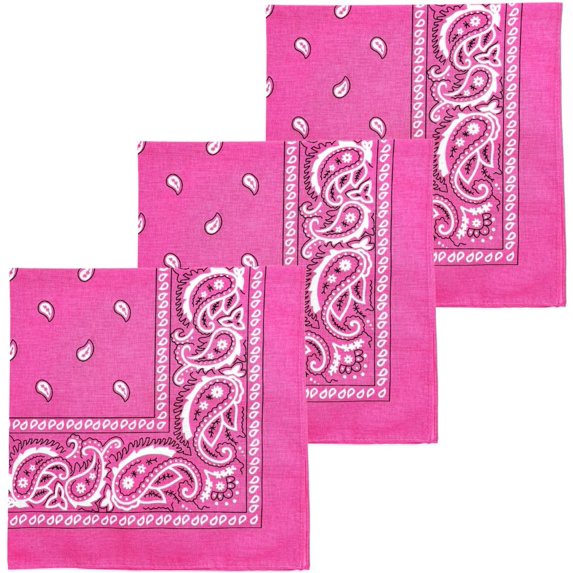 ZEN 3 PCS 100% Cotton Bandana for Men & Women 22" x 22" Paisely Pattern Handkerchief Headband Scarf