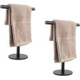 thumbnail image 1 of ZEN Bathroom Hand Towel Holder Stand，T-Shape Hand Towel Holder Stand SUS304 Stainless Steel Matte Black for Bathroom，Kitchen or Vanity Countertop(2 Pack), 1 of 12