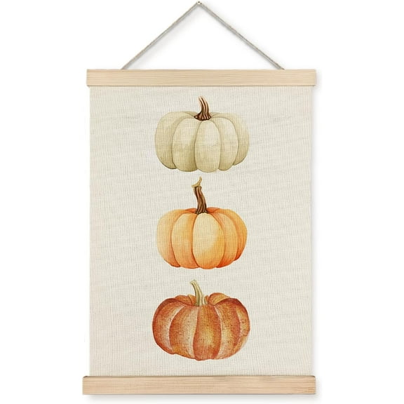 ZEN Fall Pumpkin Decor, Fall Wall Decor Poster Hanger Frame, Autumn Wall Art Posters, Falls Decorations for Home, Farmhouse Autumn Decorations Posters, 12x16 Inches