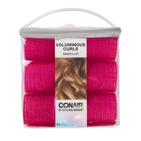 ZEN Heatless Curls - Extra Large Hair Rollers - heatless overnight curlers for long lengths - volumized waves - Hot Pink - 9 Count w/storage case