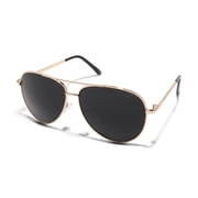 ZEN Oversized Aviator Super Dark UV400 Category 4 Sunglasses for Men & Women - Metal Frame, Shatterproof Dark Lenses, Light Sensitivity & Outdoor Protection