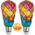 thumbnail image 1 of ZEN Stained Glass Light Bulb - Rainbow Painted Mosaic Bulb, 4W 120V, Multi-Colored Indoor, Fun Romantic and Unique Decorative Lighting, 1 of 12
