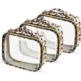 thumbnail image 1 of ZEN  Travel Toiletry Bag,3 Pack Clear Makeup Bags with Handles,Quart Size Clear Cosmetic Bags for Traveling Women,Men,Carry on Airport Airline Compliant Bag,Leopard, 1 of 11