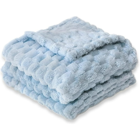 ZEN Universal 3D Jacquard Craftsmanship, Soft and Fluffy Fabric, Warm and Comfortable, Made of Flannel and Fleece (30 x 40 Inch, Blue)