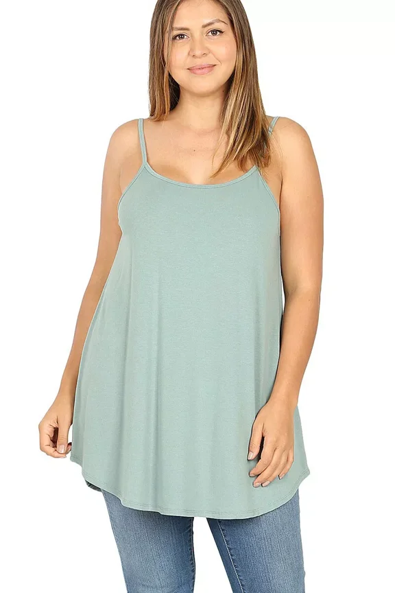 (ZENANA) Front-Back Reversible (Vneck-ScoopNeck Reversible) Spaghetti Cami