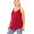 thumbnail image 1 of (ZENANA) Front-Back Reversible (Vneck-ScoopNeck Reversible) Spaghetti Cami Red/XL, 1 of 4