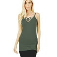 thumbnail image 1 of (ZENANA) Xtra Strappy Criss Cross FrontSpaghetti Strap Tank Top Lattice Seamless Cami, 1 of 4
