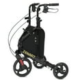 thumbnail image 1 of ZENART Foldable 3 Wheel Rollator Walker Lightweight for Seniors with 10" Wheel, Black, 1 of 6