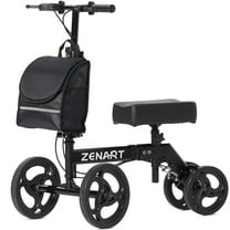 ZENART Foldable Knee Walker, Deluxe Medical Scooter for Foot Surgery Crutches Alternative Black