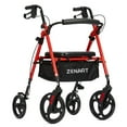 thumbnail image 1 of ZENART Mobility Rollator Walker for Seniors Adult with Adjustable Seat and 10" Wheels, Red, 1 of 6