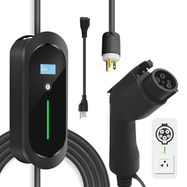 ZENCAR EV Charger Level 1 & Level 2 (100240V, 16A, 25ft) Portable EVSE