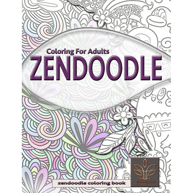 ADULT COLORING BOOK RELAX PACK - ZenDoodle Stress Relief Coloring Book with  Colored Pencils Set - 2120