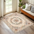 thumbnail image 1 of ZENELESS 3x5ft Washable Area Rugs,Modern Low Pile Non Slip Carpet for Bedroom Entryway,Living Room Entryway, Dining Room Entryway Apricot, 1 of 9