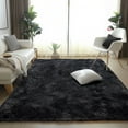 thumbnail image 1 of ZENELESS 4'x6' Black Fuzzy Area Rug,Soft Cozy Rug for Living Room, Bedroom ,Thick Pile Rug Indoor,Shaggy Floor Carpet, 1 of 8