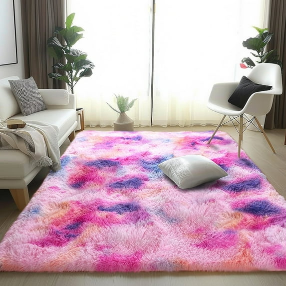 ZENELESS 4'x6' Muticolor Soft Rug Indoor Modern Fluffy Area Rugs for Living Room Bedroom Carpet Home Decor