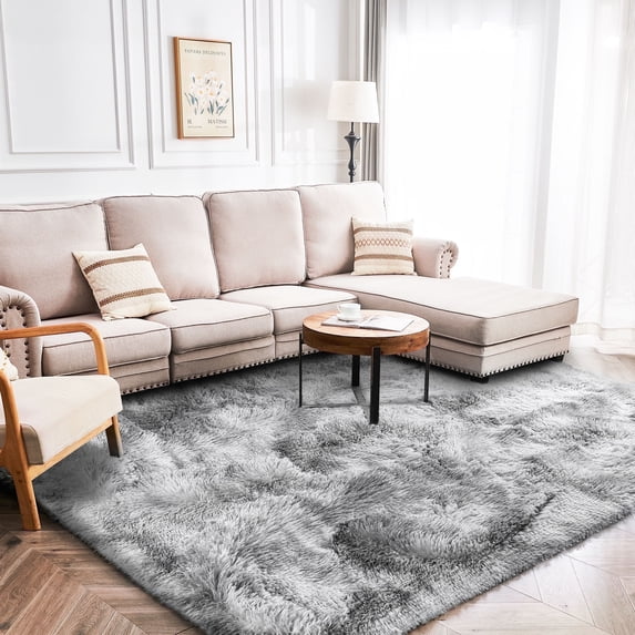 ZENELESS 4'x6' Soft Rug Indoor Modern Fluffy Area Rugs for Living Room Bedroom Carpet Home Decor,Grey