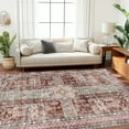 thumbnail image 1 of ZENELESS 4x6 Washable Area Rug, Rust Red Vintage Indoor Distressed Non Slip Carpet for Living Room Bedroom Dinning Room Kitchen, 1 of 9