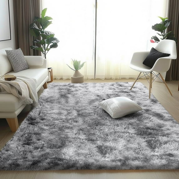 ZENELESS 5' x 7' Soft Fluffy Area Rugs for Living Room Bedroom Indoor Decor Carpet Grey