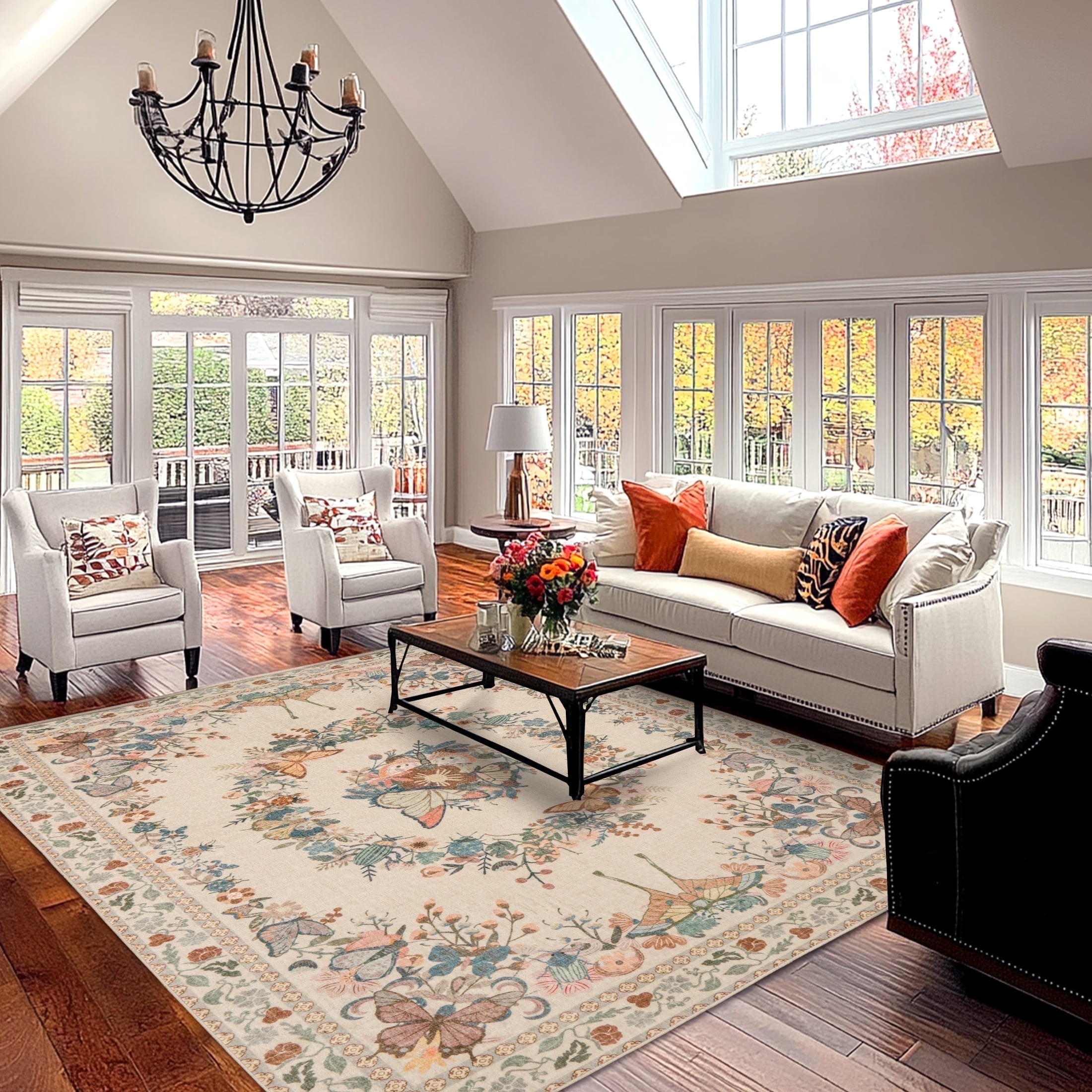 Zero Proof Rug ZENELESS 6x9ft Washable Rugs, Low Pile Stain Resistant Throw Carpet ...
