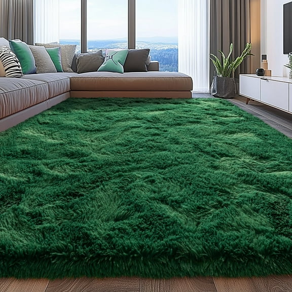 ZENELESS 9'x12' Soft Area Rug Indoor Modern Fluffy Rugs for Living Room Bedroom Carpet Home Decor Green
