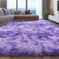 thumbnail image 1 of ZENELESS 9'x12' Tie-Dye Purple Plush Shaggy Rug, Extra Large Soft Indoor Modern Fluffy Carpet for Stylish Home Decor, 1 of 7