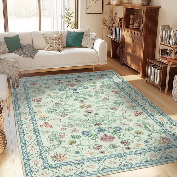 ZENELESS Area Rugs,5x7 Soft Non Slip Non Shedding Carpet for Living Room Bedroom Kitchen Home Office Nursery Dining Room,Apricot