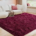 thumbnail image 1 of ZENELESS Fluffy Area Rugs, 5x7ft Wine Red Fuzzy Non-Slip Carpets Perfect for Living Room, Dining Room, 1 of 8