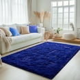 thumbnail image 1 of ZENELESS Fluffy Area Rugs for Living Room,4x6 Shag Rectangular Carpets for Bedroom Blue, 1 of 7