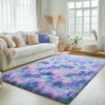 thumbnail image 1 of ZENELESS Fluffy Area Rugs for Living Room,4x6 Shag Rectangular Carpets for Bedroom Tie-Dye Blue Rainbow, 1 of 8
