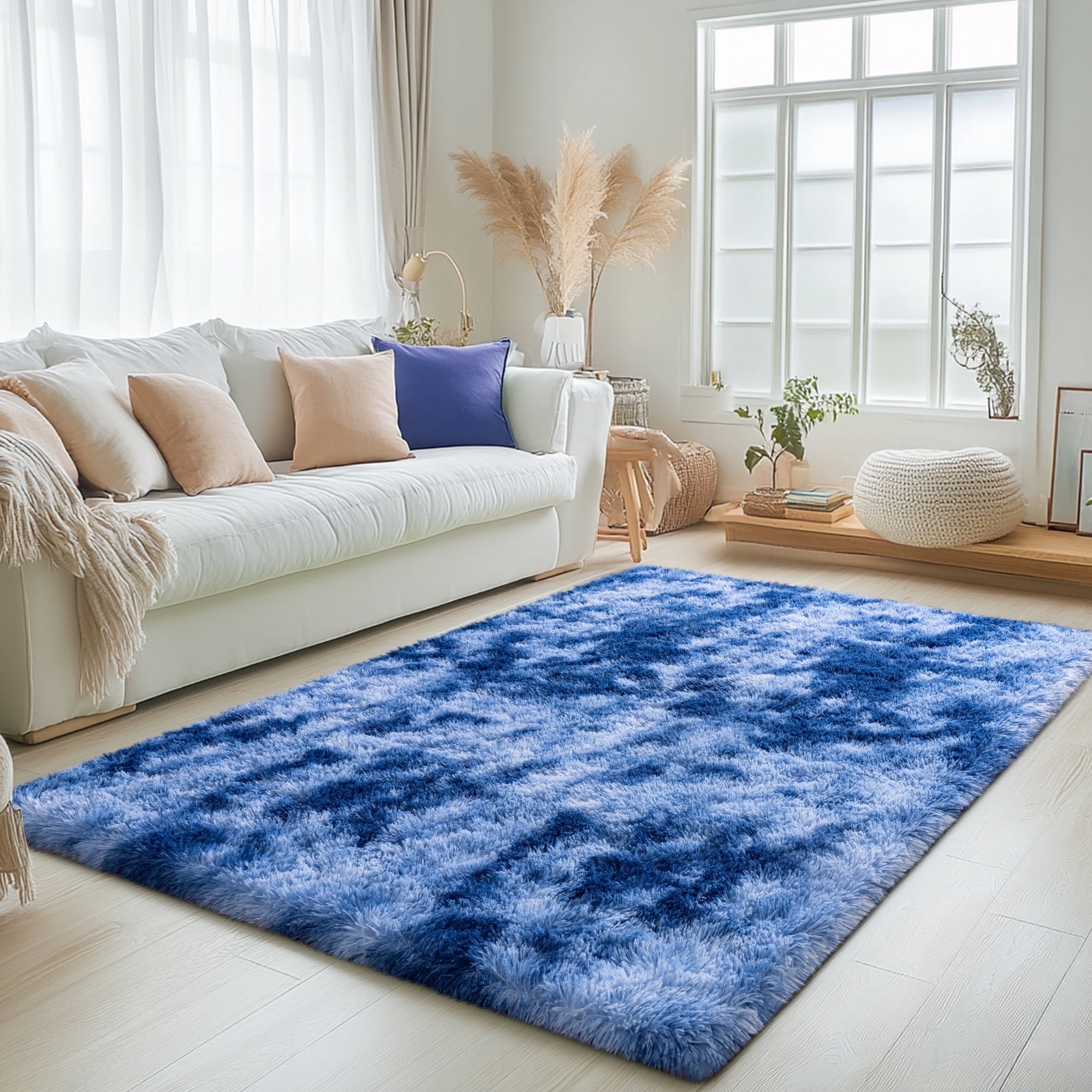 ZENELESS Fluffy Area Rugs for Living Room,4x6 Shag Rectangular Carpets ...