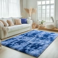 thumbnail image 1 of ZENELESS Fluffy Area Rugs for Living Room,4x6 Shag Rectangular Carpets for Bedroom Tie-Dye Blue, 1 of 7